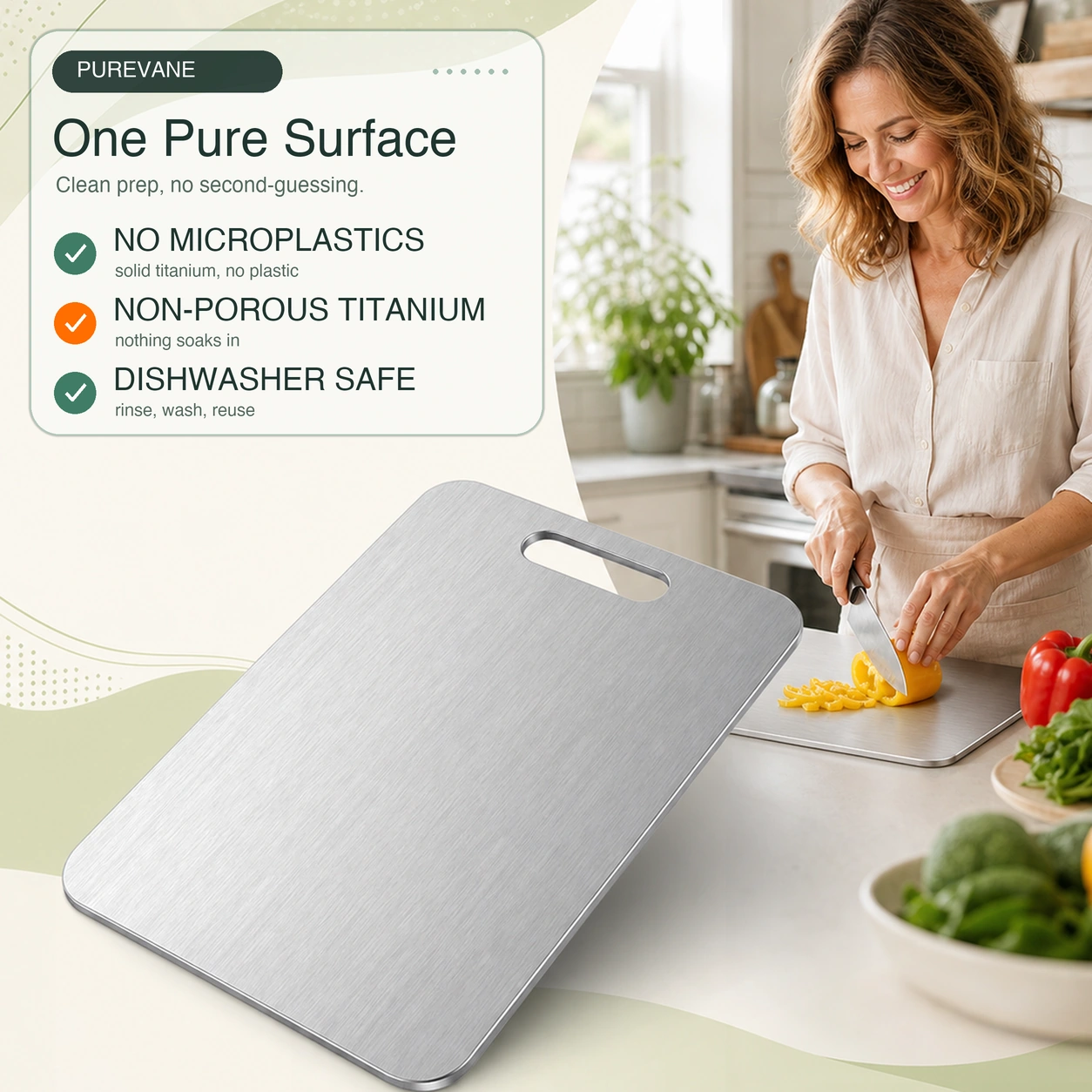 PUREVANE titanium cutting board